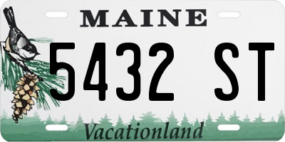 ME license plate 5432ST