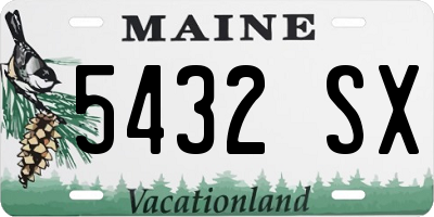 ME license plate 5432SX