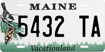 ME license plate 5432TA