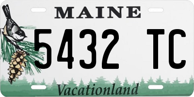 ME license plate 5432TC