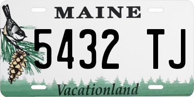 ME license plate 5432TJ