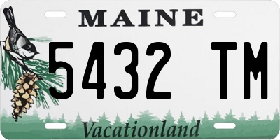 ME license plate 5432TM