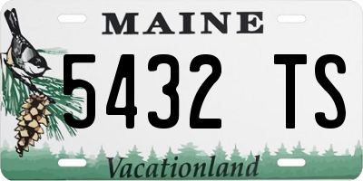 ME license plate 5432TS
