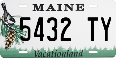 ME license plate 5432TY
