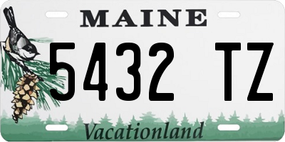 ME license plate 5432TZ