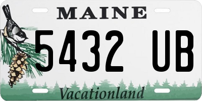 ME license plate 5432UB
