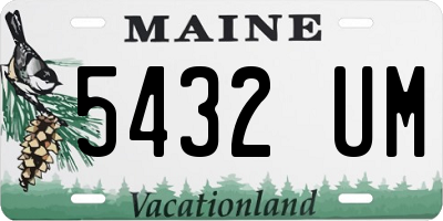 ME license plate 5432UM