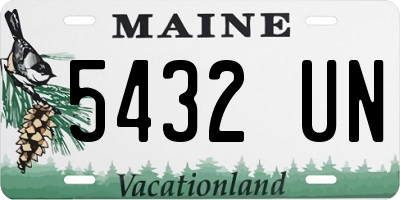 ME license plate 5432UN