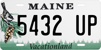 ME license plate 5432UP