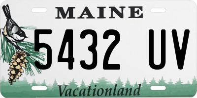 ME license plate 5432UV