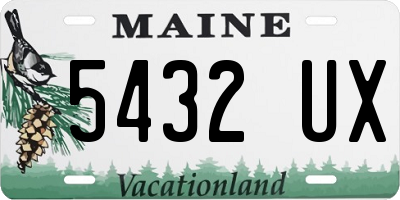 ME license plate 5432UX