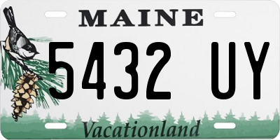 ME license plate 5432UY