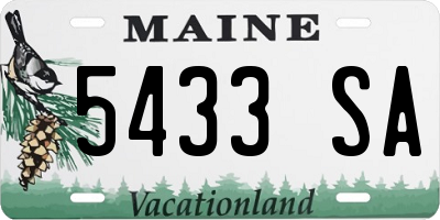 ME license plate 5433SA