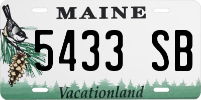 ME license plate 5433SB