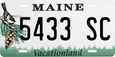 ME license plate 5433SC