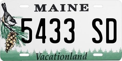 ME license plate 5433SD