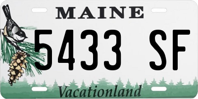 ME license plate 5433SF