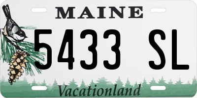 ME license plate 5433SL