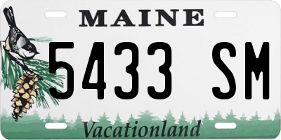 ME license plate 5433SM