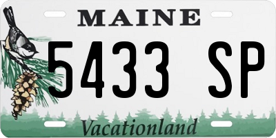 ME license plate 5433SP