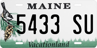 ME license plate 5433SU