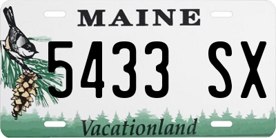 ME license plate 5433SX