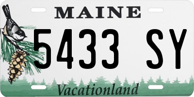 ME license plate 5433SY