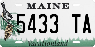 ME license plate 5433TA