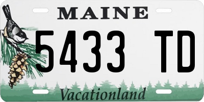 ME license plate 5433TD