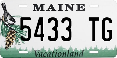 ME license plate 5433TG
