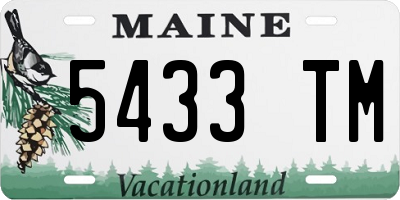 ME license plate 5433TM