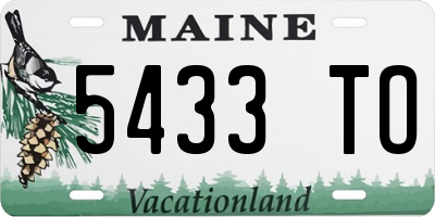 ME license plate 5433TO