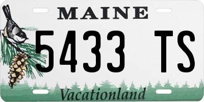 ME license plate 5433TS
