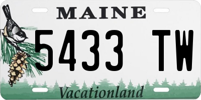 ME license plate 5433TW