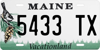 ME license plate 5433TX