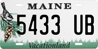 ME license plate 5433UB