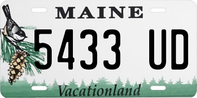 ME license plate 5433UD