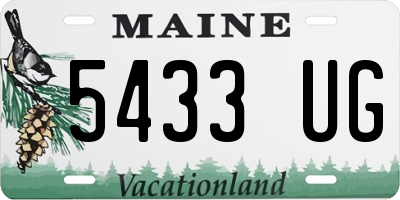 ME license plate 5433UG