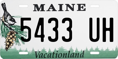 ME license plate 5433UH