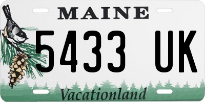 ME license plate 5433UK