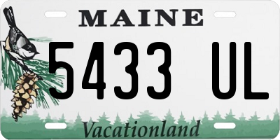 ME license plate 5433UL