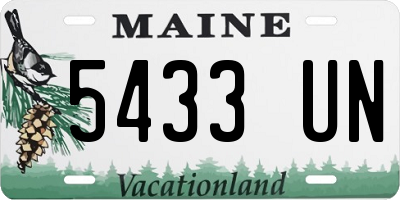 ME license plate 5433UN