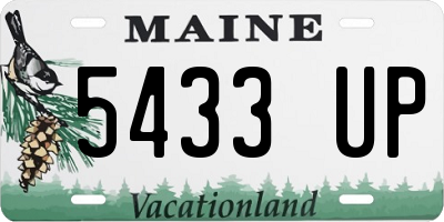ME license plate 5433UP