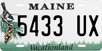 ME license plate 5433UX