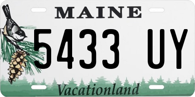 ME license plate 5433UY