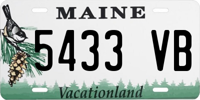 ME license plate 5433VB