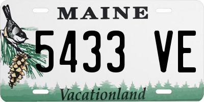 ME license plate 5433VE
