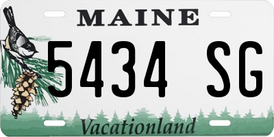 ME license plate 5434SG