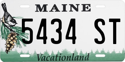 ME license plate 5434ST