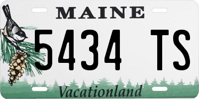 ME license plate 5434TS